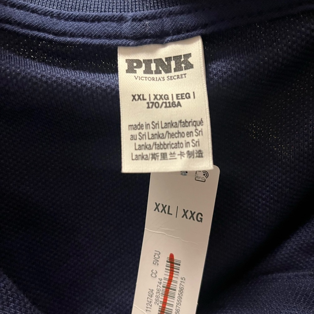 PINK/ VICTORIA'S SECRET NAVY BLUE POLO PIQUE SHORT SLEEVE DRESS SIZE XXL - Picture 5 of 6